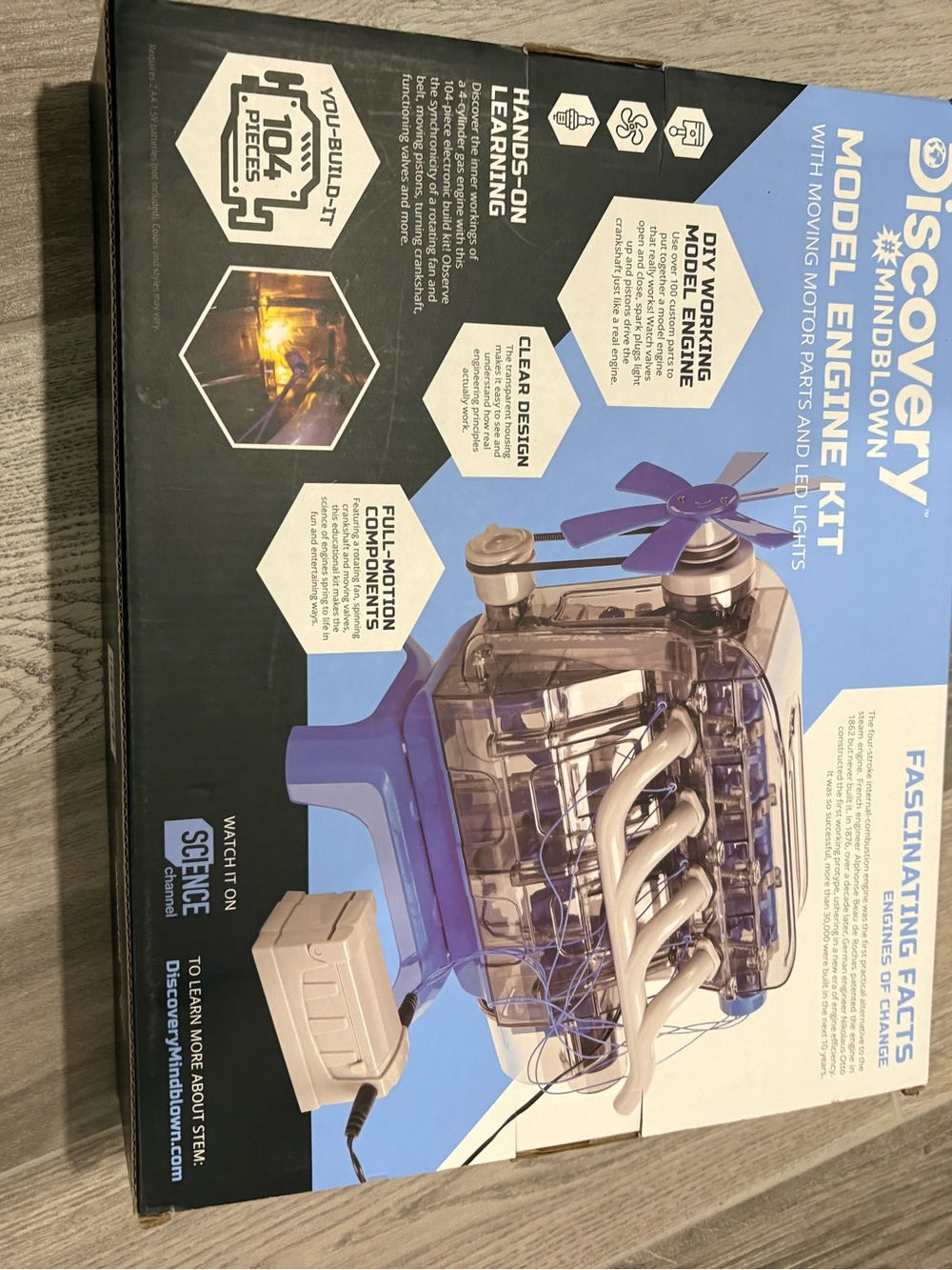 Model Engine Kit - Blue/Clear Educational STEM Toy - Picture 2 of 2